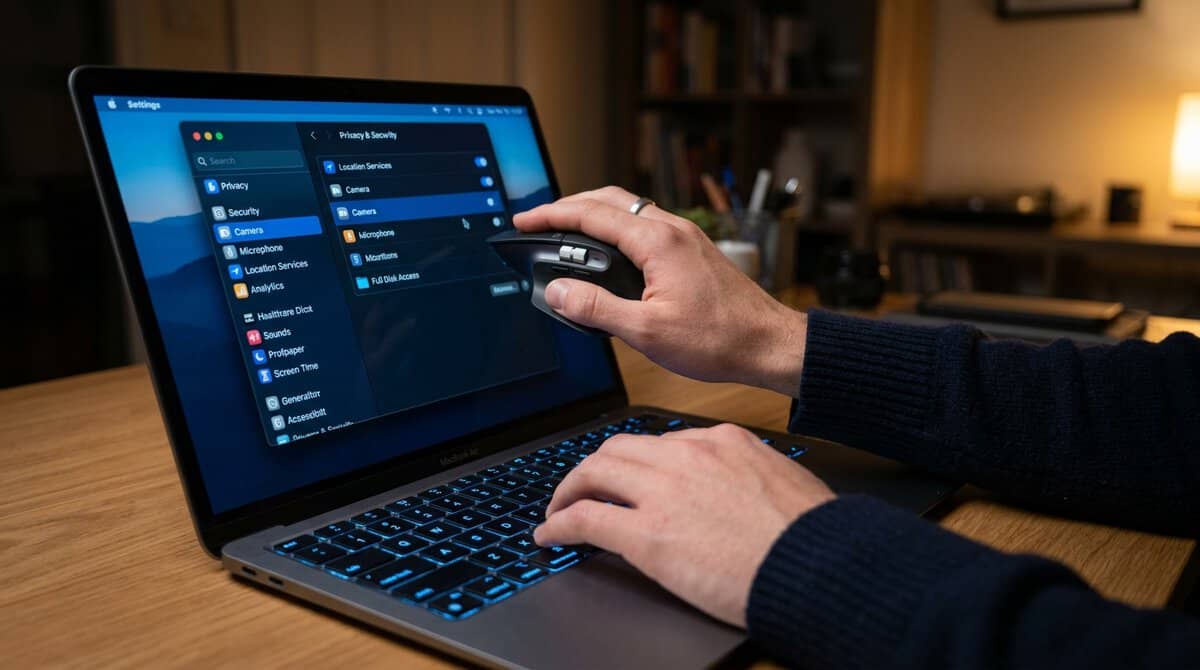 A close-up, high-definition photograph of a user's hands navigating a