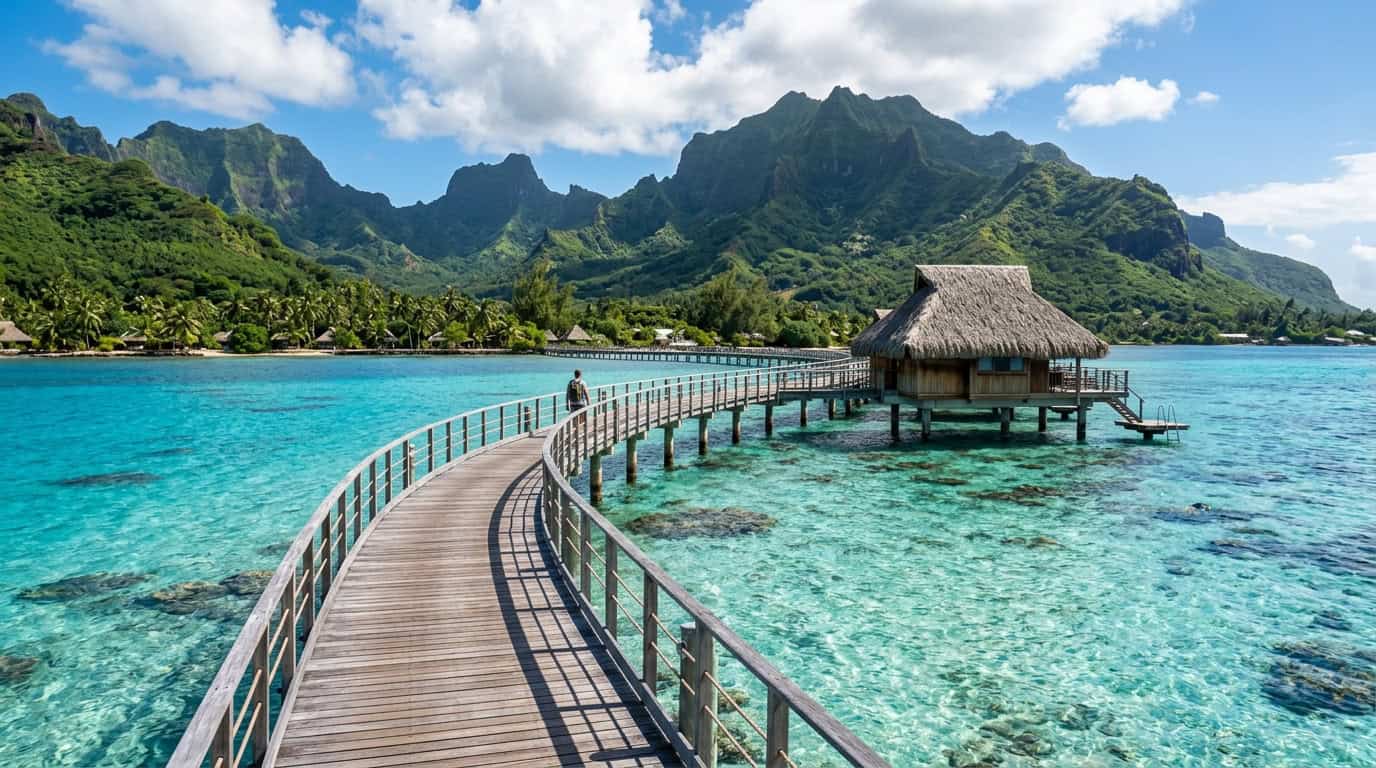 extraordinary travel experiences luxury overwater walkway and tropical water