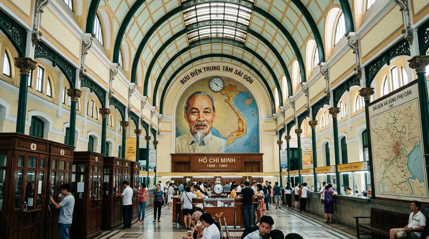 Ho Chi Minh City travel guide Saigon Central Post Office interior