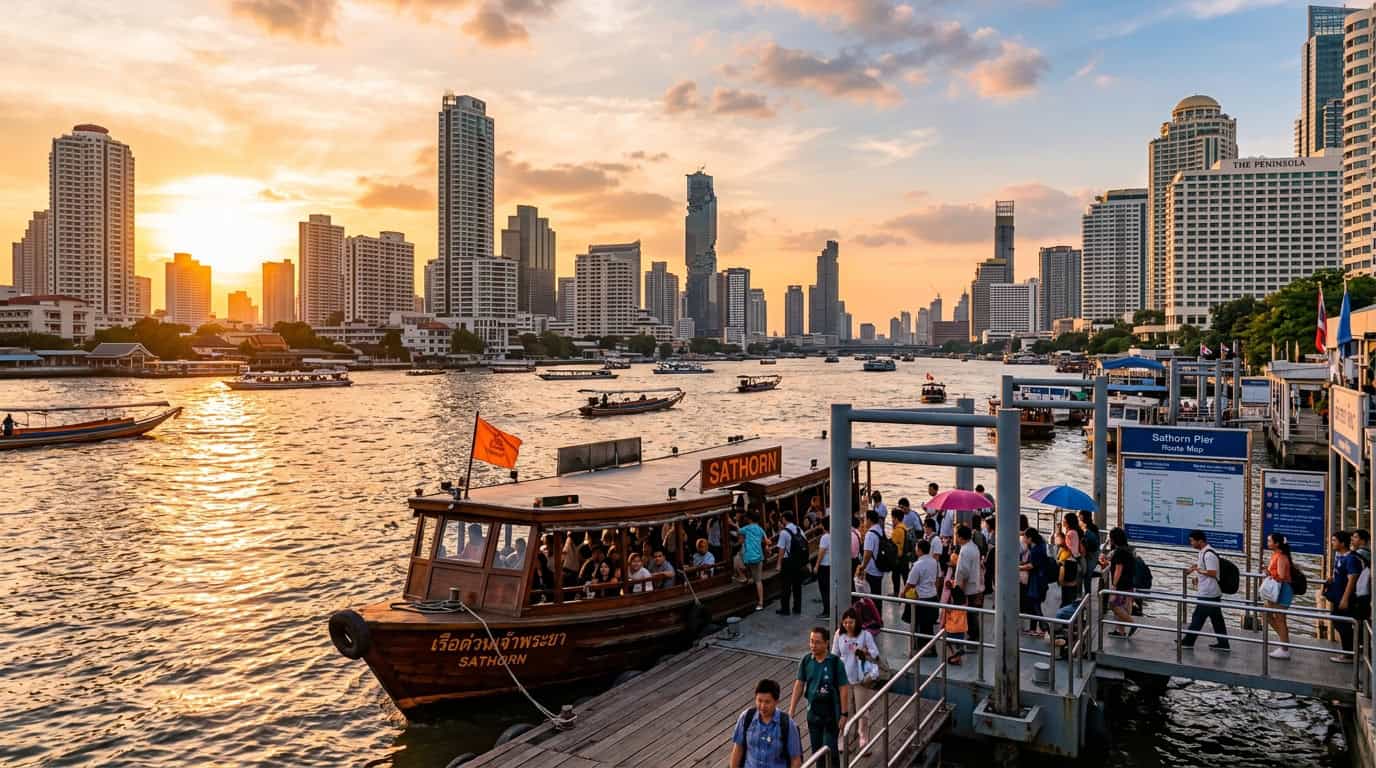 getting around Bangkok Sathorn Pier river ferry