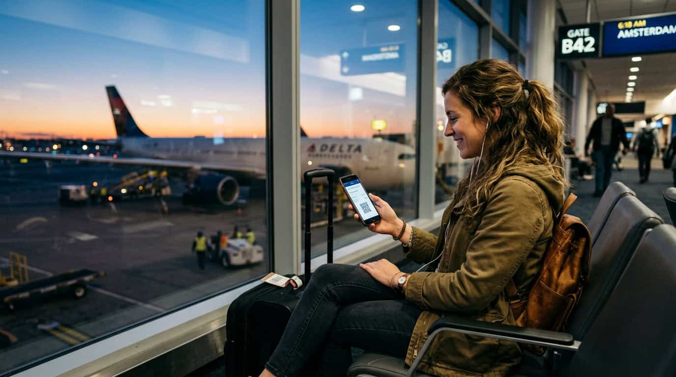 essential travel tips traveler at airport terminal at dawn