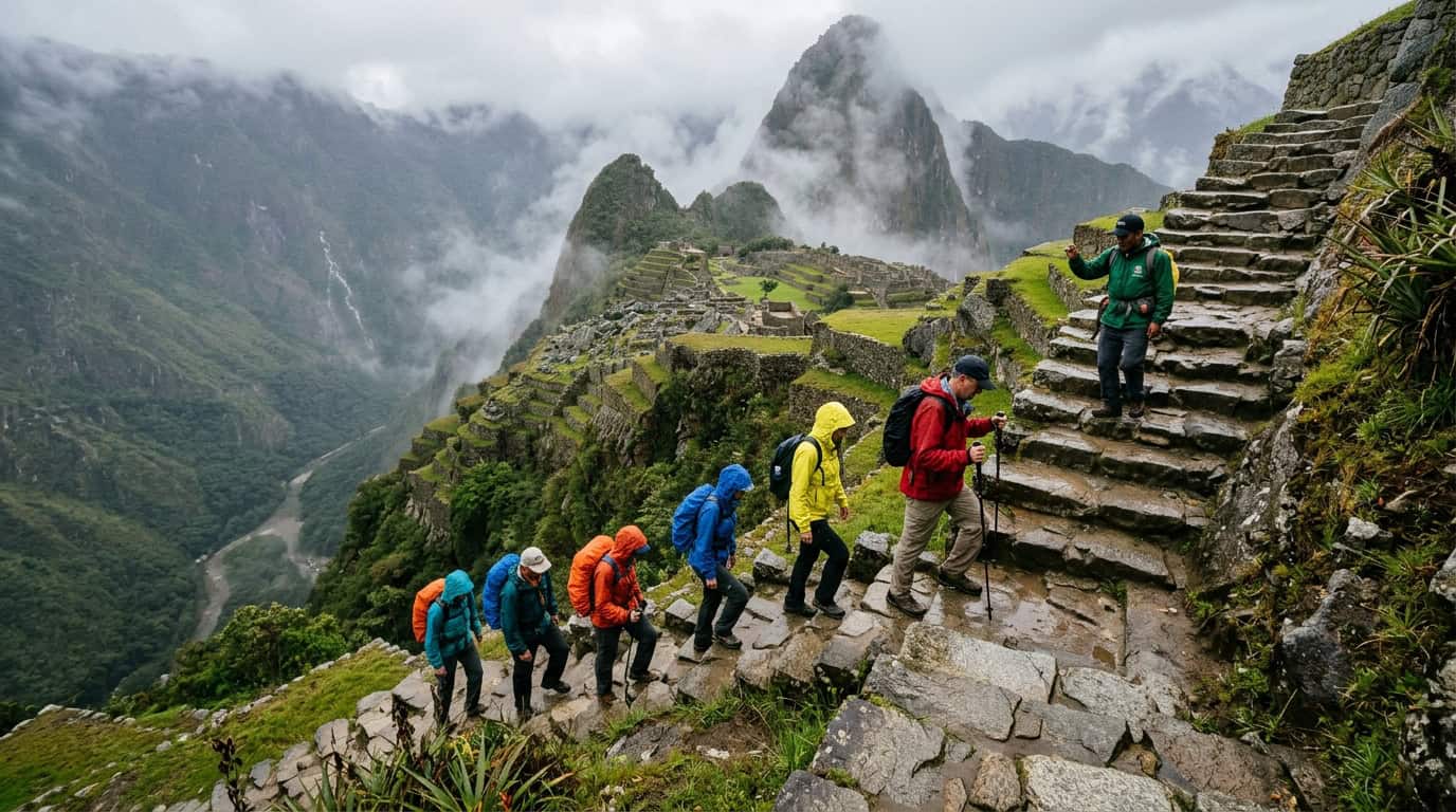 trending travel destinations 2026 Machu Picchu permit route stairway in Peru