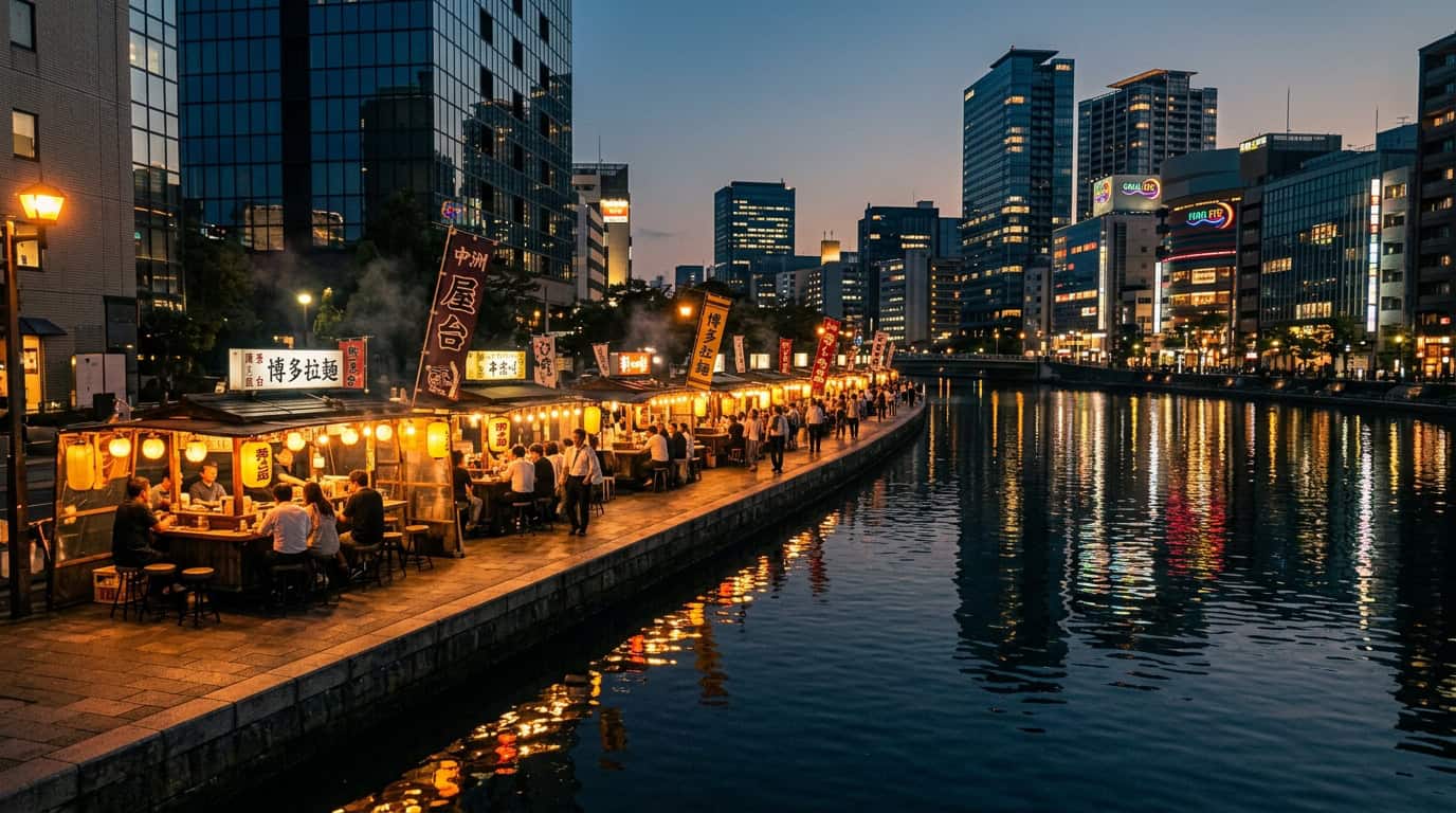 Fukuoka travel guide yatai food stalls at night