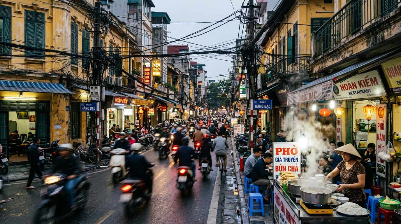 best places to visit in Vietnam Hanoi Old Quarter street view
