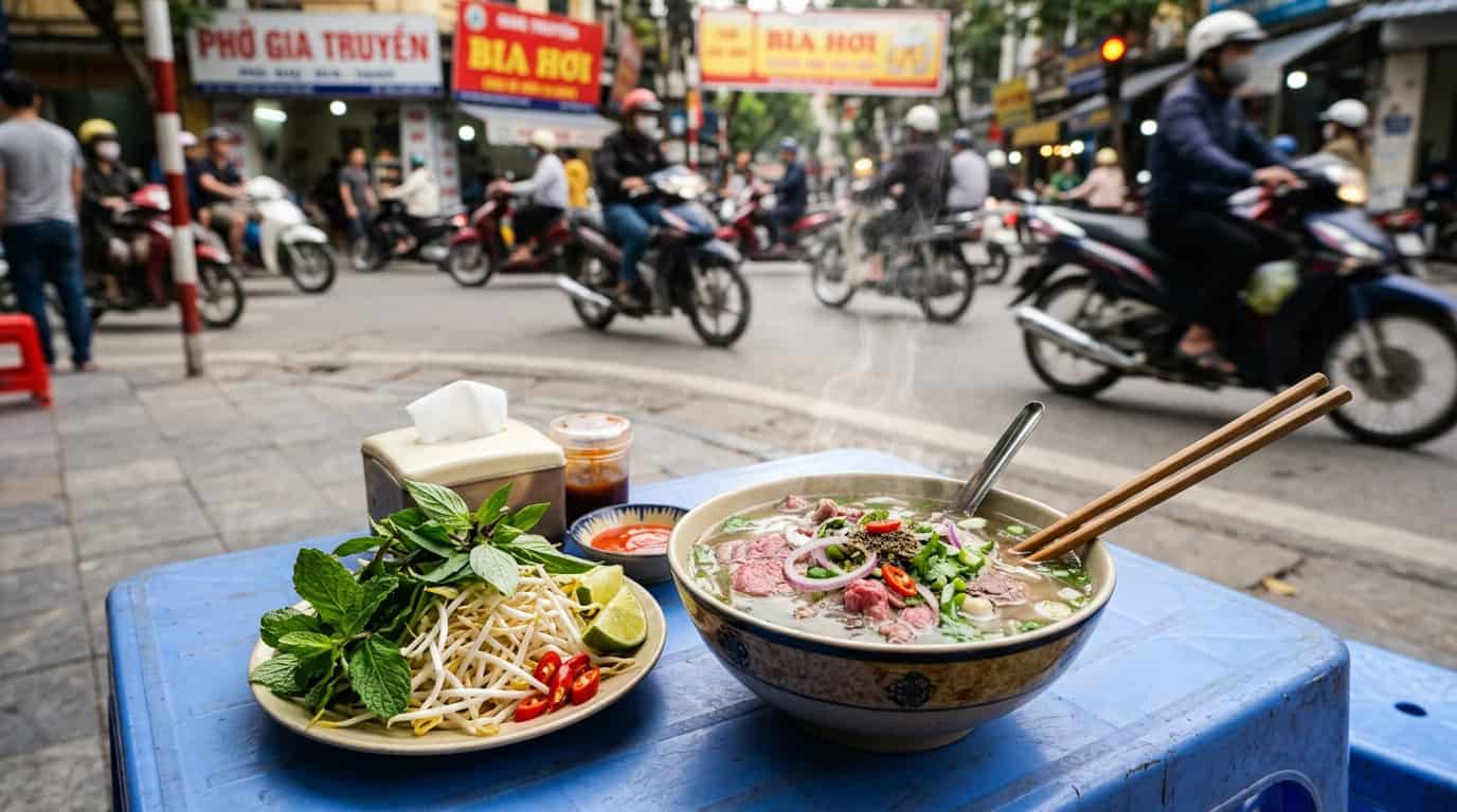 best places to visit in Vietnam pho street food bowl