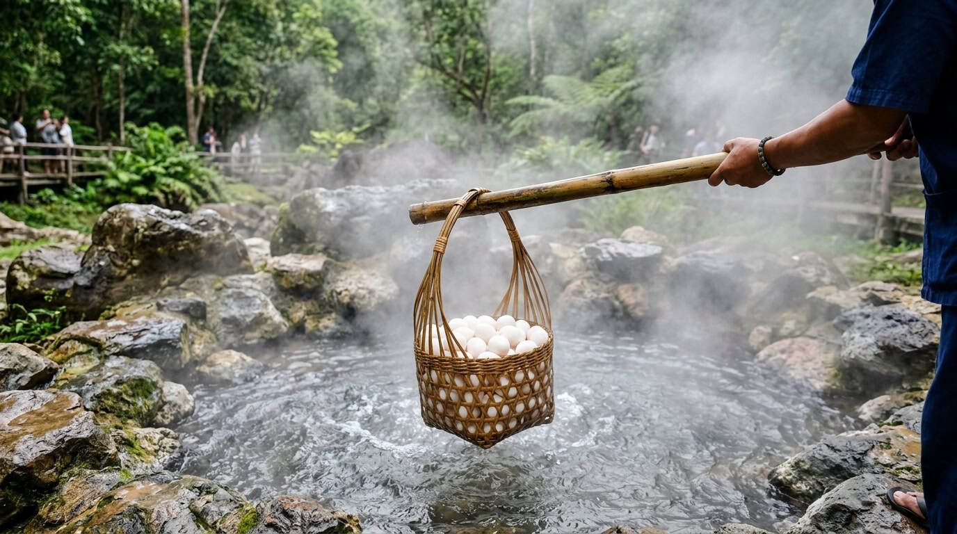 Chae Son hot springs egg basket