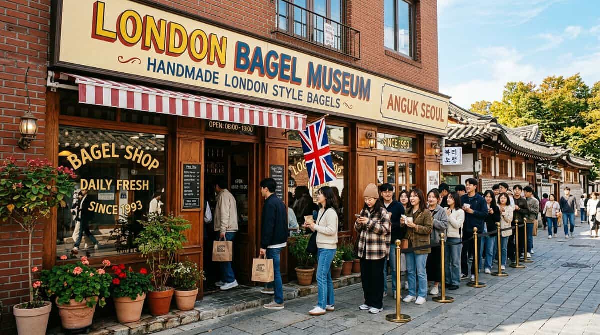 A vibrant, eye-level photograph of the exterior of the London